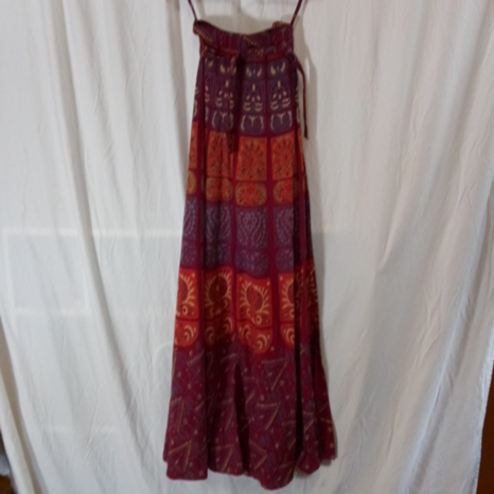 Ethnic Print Maxi Wrap Skirt